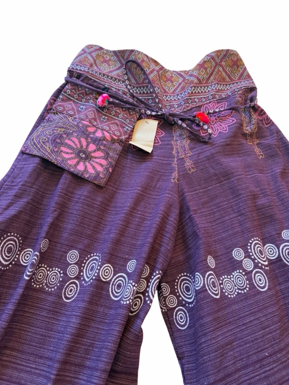 Bohemian-Style Thai Harem Purple Pants-Size XS-NWT - Picture 4 of 10